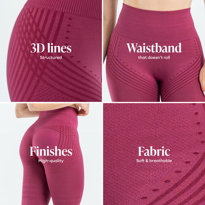 3D Legging | Wine Red